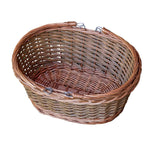 Red Hamper Wicker Oval Swing Handle Shopping Basket
