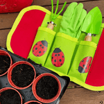 Children's Gardening Starter Pack, Green Bucket & Watering Can