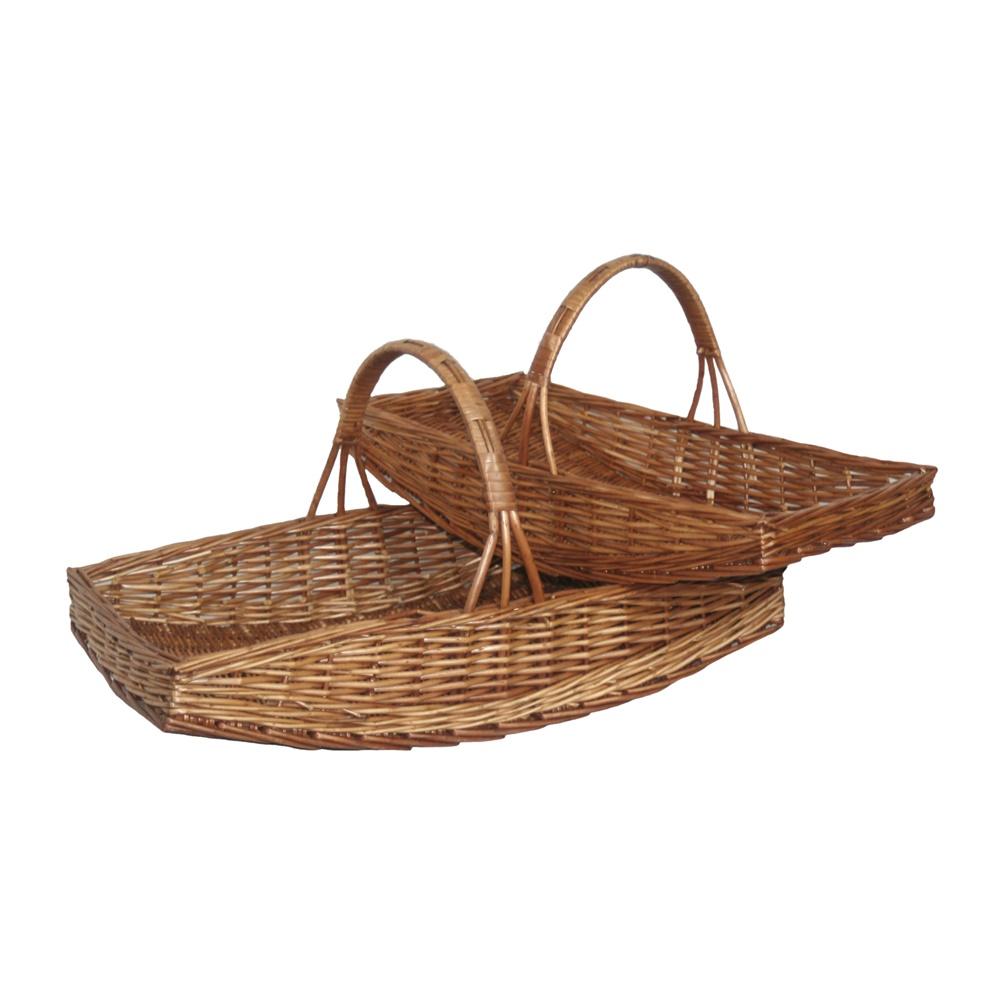 Wicker Garden Basket Garden Trug | Set-of-2 | Brown