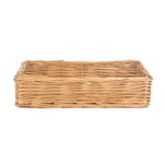 Wicker Straight Sided Rectangular Tray | Small | Brown