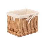 Red Hamper Wicker Small Deep Storage Basket With Cotton Lining