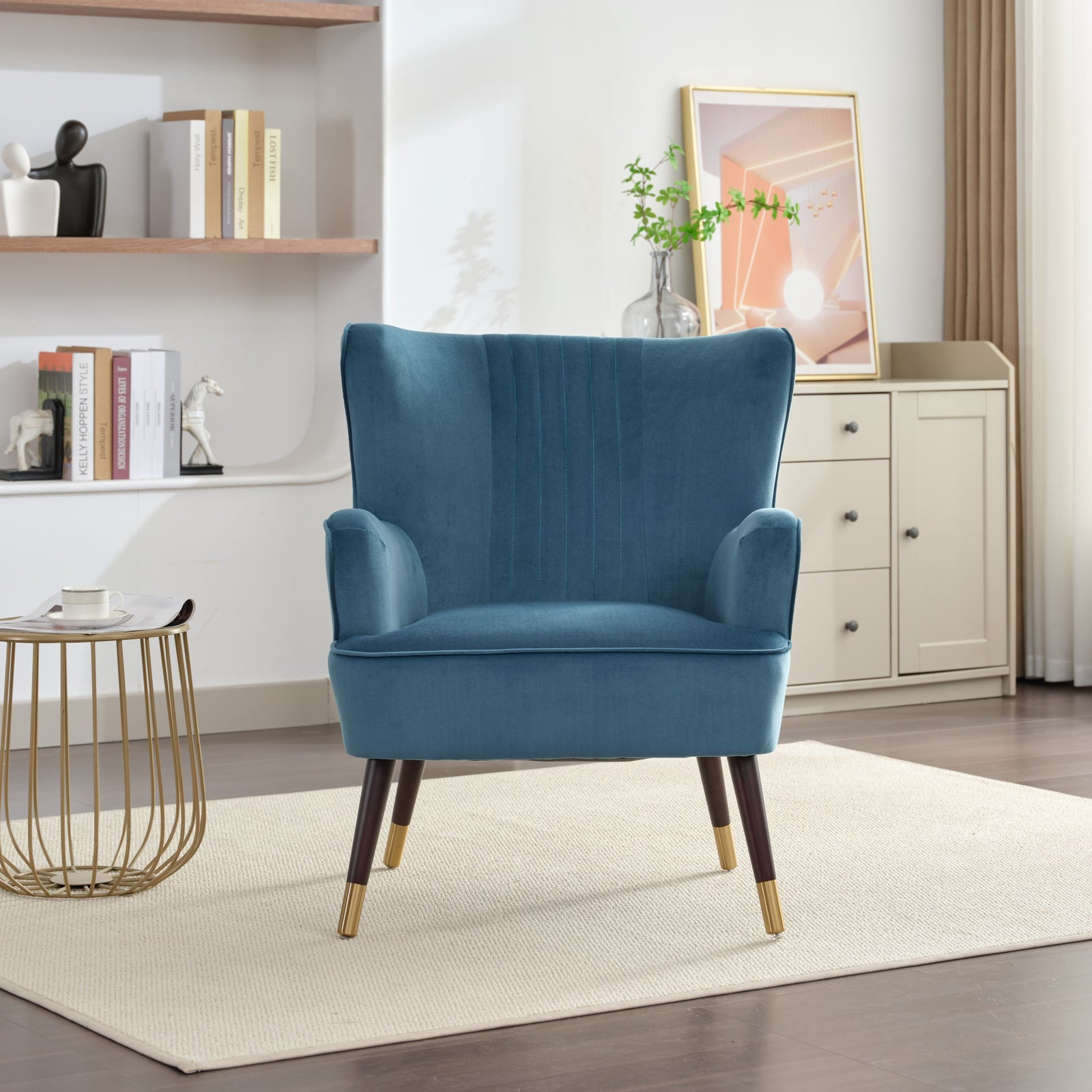 Madison Velvet Fabric Accent Chair | Teal