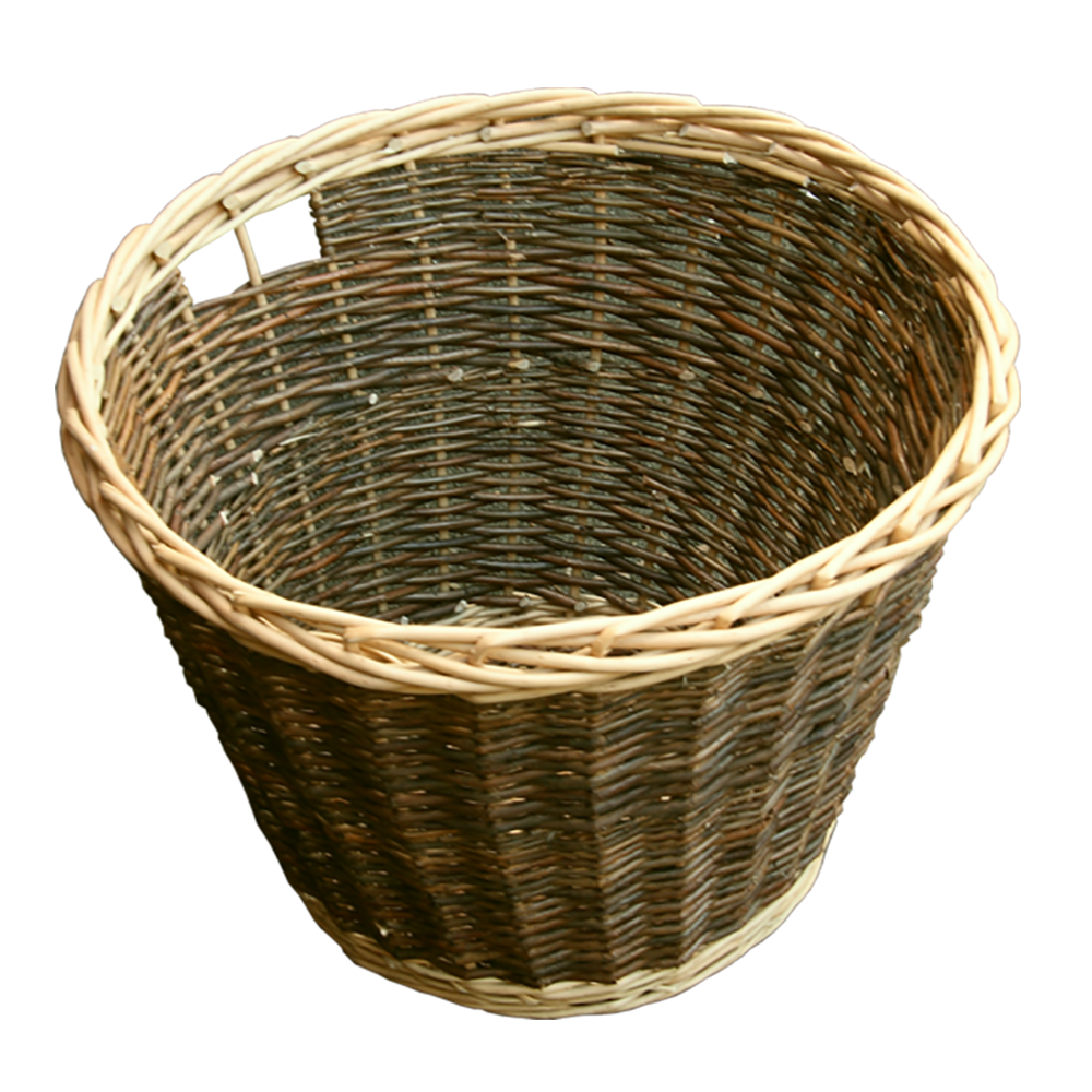 Red Hamper Wicker Round Rustic Log Basket