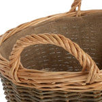 Wicker Unpeeled Hessian Lined Log Basket | Small | Brown