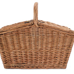 Wicker Large Sloped Sided Double Lidded Empty Basket