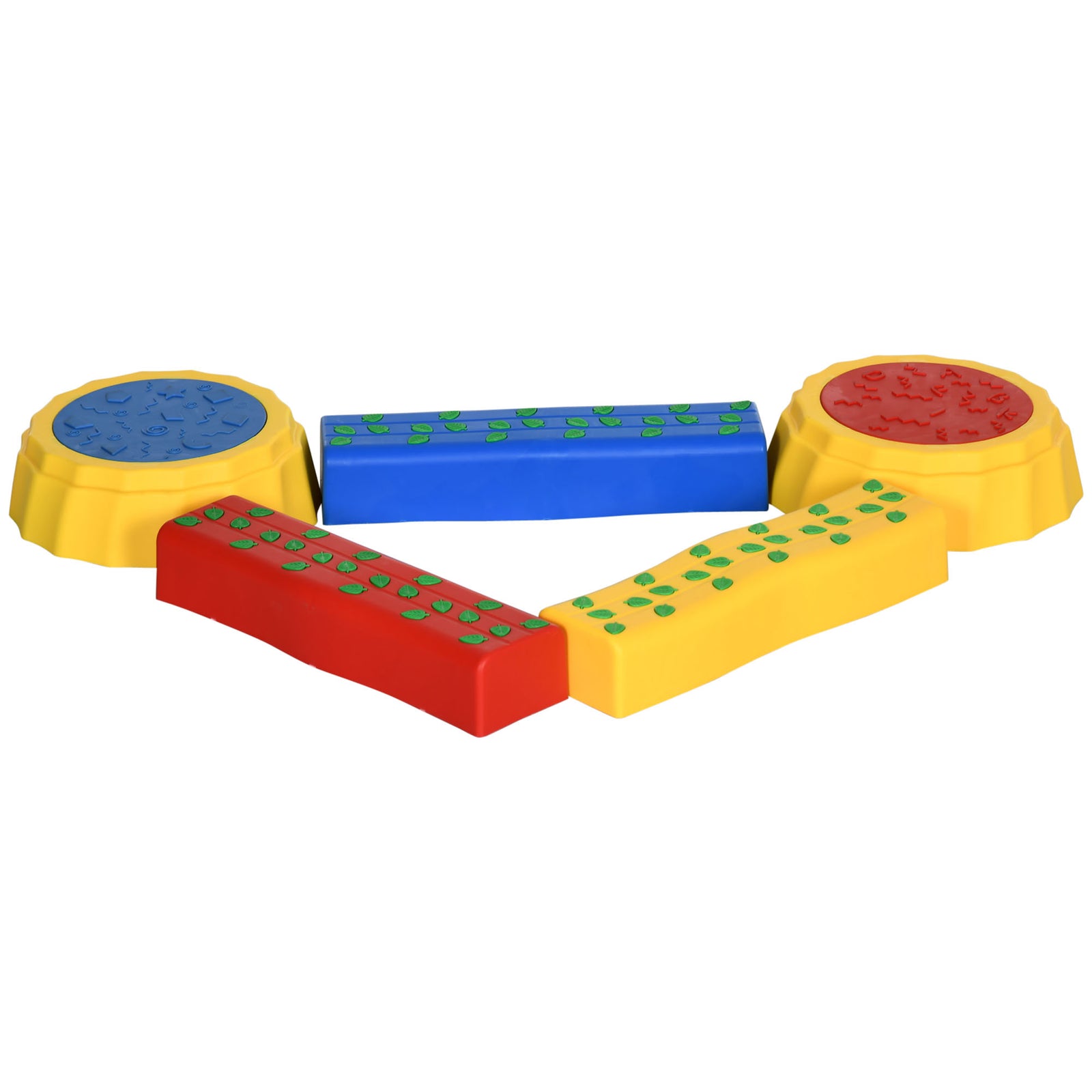 5 Pcs Kids Stepping Stones Balance Beam W/ Non-slip Surface And Bottom