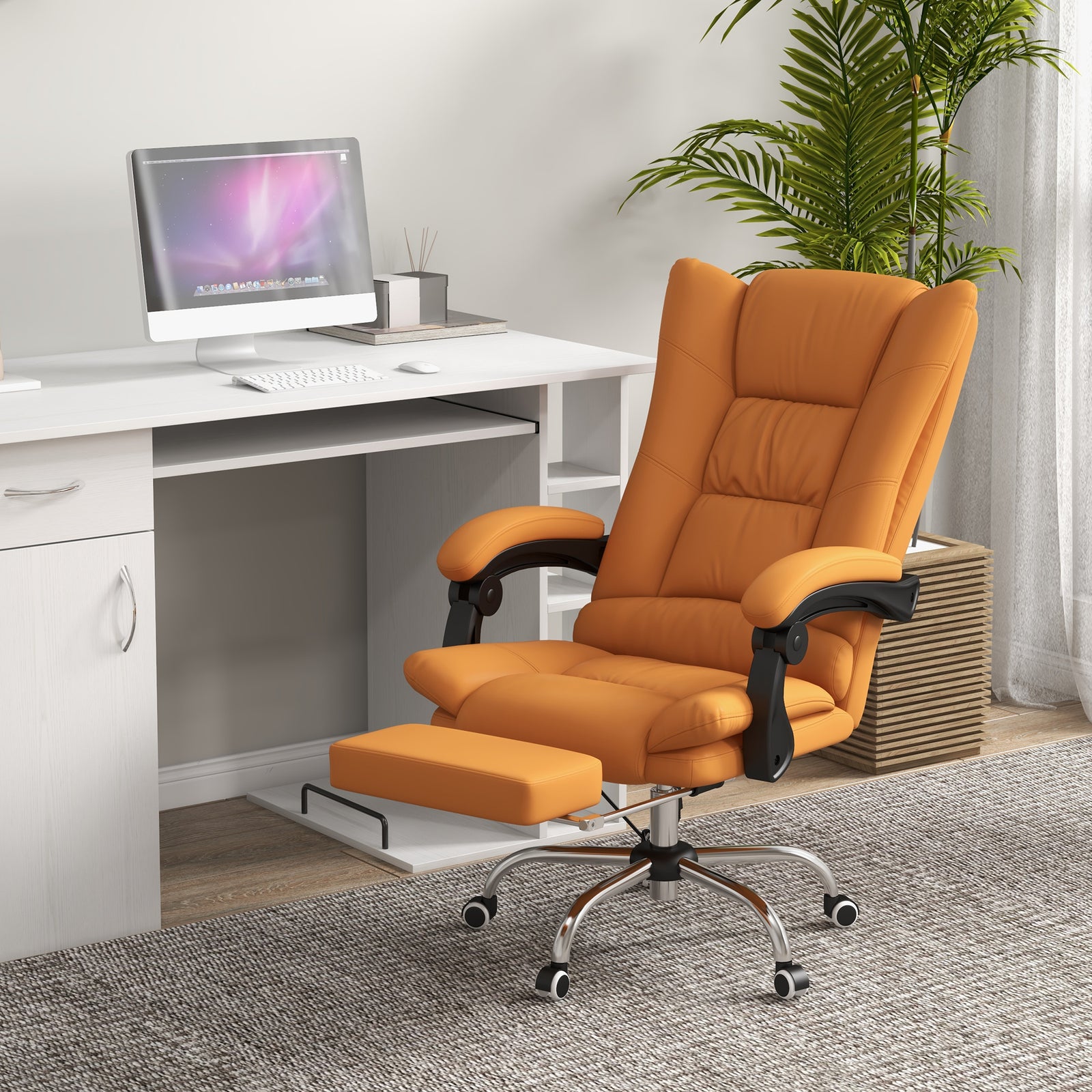 Massage Office Chair W/ Arm Footrest