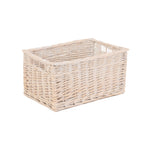 Red Hamper Wicker White Wash Storage Open Basket