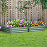 Set Of 2 Raised Garden Bed Steel Boxes | Green