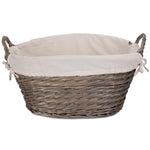 Red Hamper Wicker Small Wash Basket With White Cotton Lining
