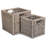 Red Hamper Wicker Wooden Framed Split Willow Storage Basket