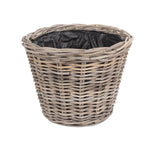 Red Hamper Tapered Rattan Round Planter With Plastic Lining