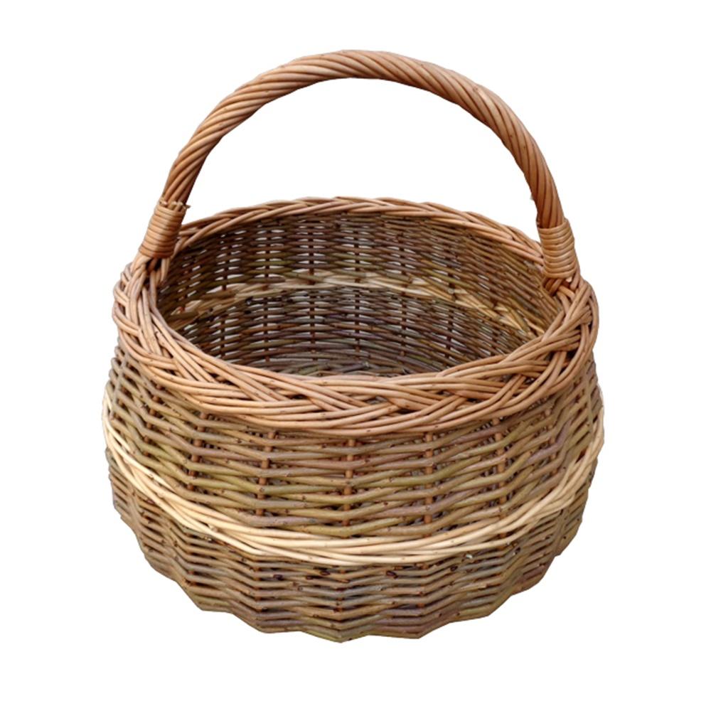 Wicker Round Shallow Shopping Basket