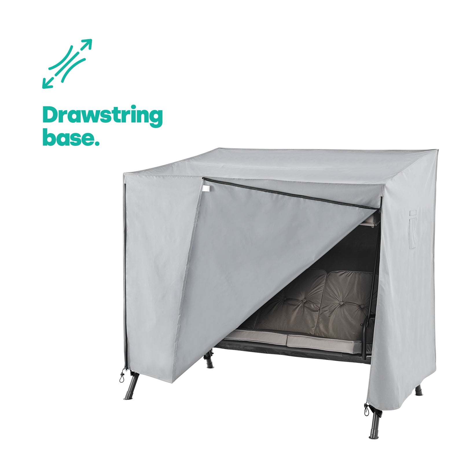 Deluxe 3-seater Garden Swing Cover - Grey