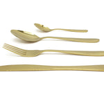 Cutlery Sets Gold Stainless Steel Light Spoon Fork 16 Pc Set