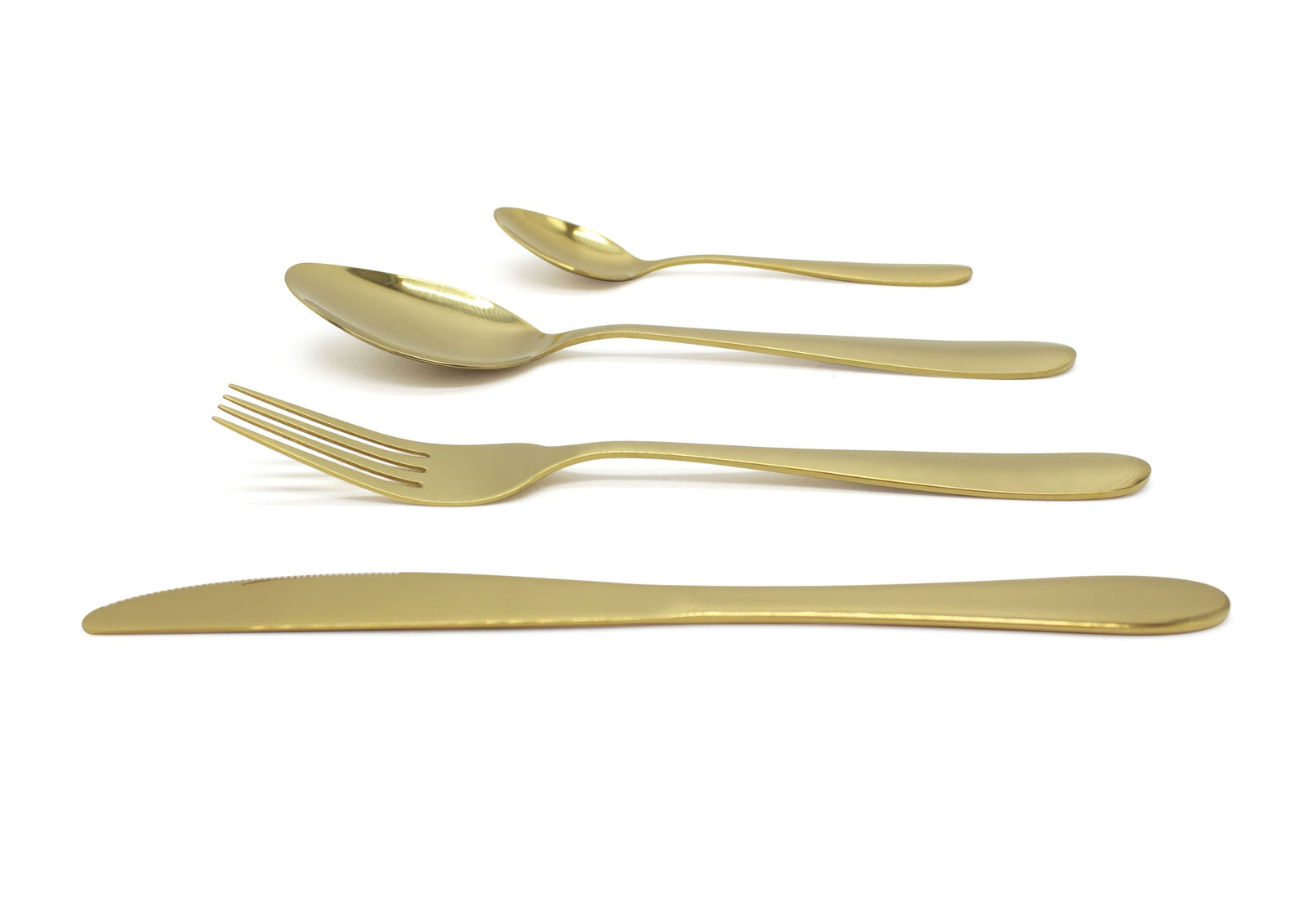 Cutlery Sets Gold Stainless Steel Light Spoon Fork 16 Pc Set