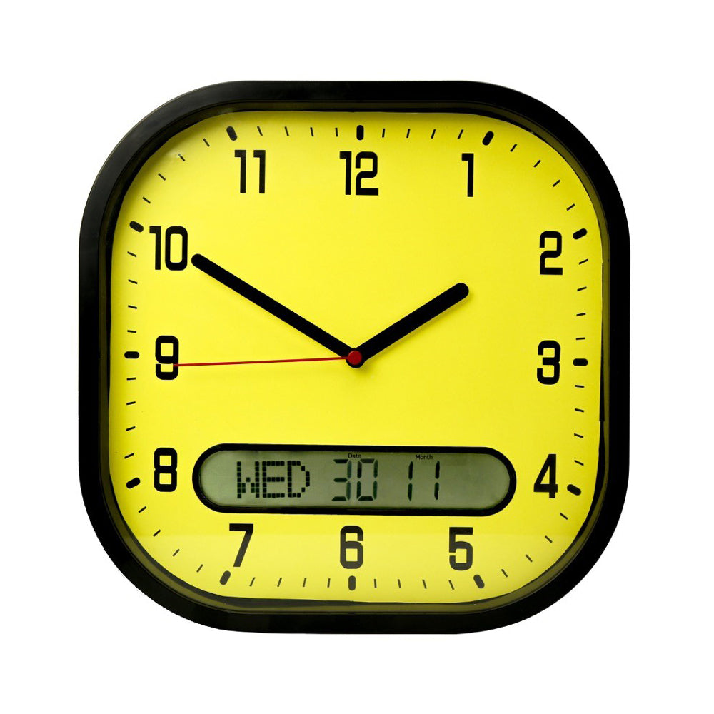 High Contrast Wall Clock, Day Date Display, (30cm)