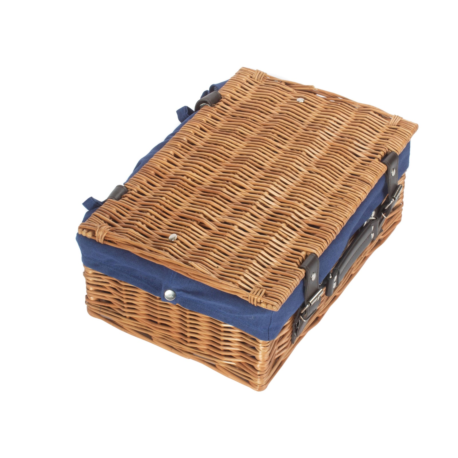 Wicker Double Steamed 36cm Picnic Basket | Blue