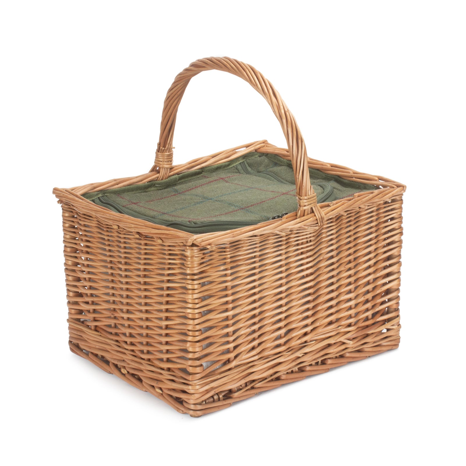 Butchers Wicker Basket With Zipped Cooler Bag