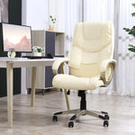 High Back Faux Leather Office Chair | Cream