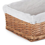 Wicker Double Steamed Storage Basket With White Lining | Large | White