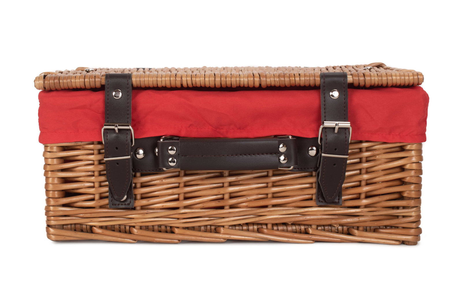 Wicker Double Steamed 36cm Picnic Basket | Red