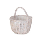 Red Hamper Wicker Round White Wash Shopping Basket