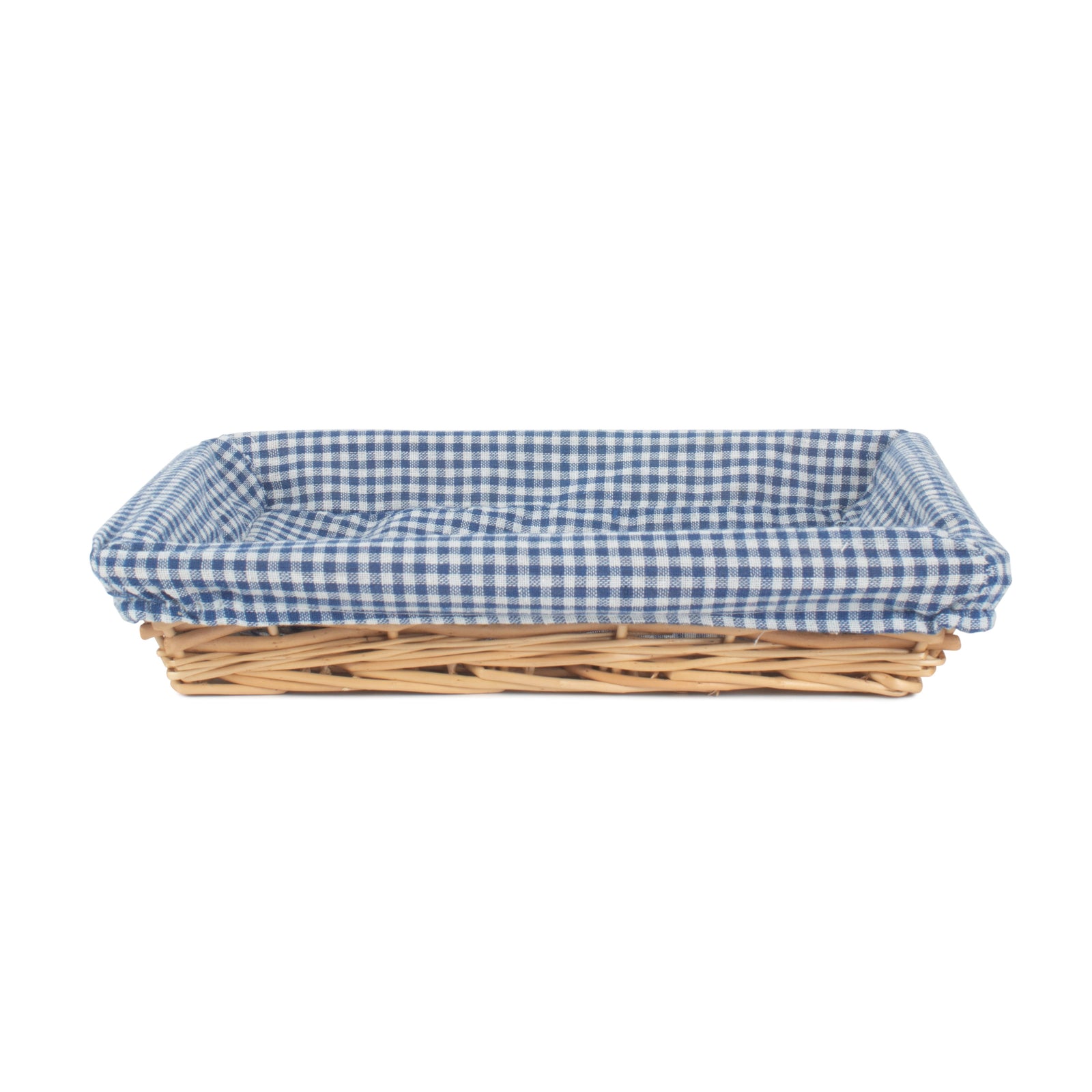 Wicker Rectangular Flat Split Willow Tray | Blue