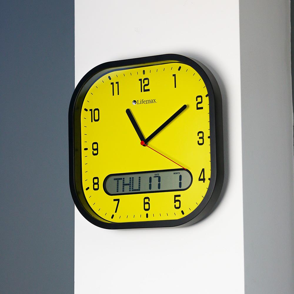 High Contrast Wall Clock, Day Date Display, (30cm)