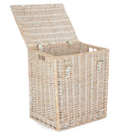 Red Hamper Wicker White Wash Vintner Storage Picnic Basket