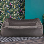 Cecilia Giant Velvet Bean Bag Sofa | Charcoal