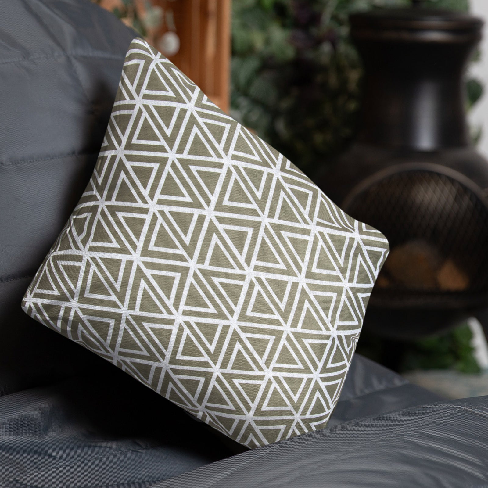 Art Deco Geometric Print Outdoor Cushion