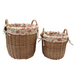 Red Hamper Light Steamed Garden Rose Cotton Lined Laundry Bins