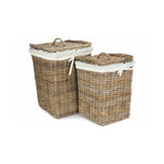 Square Rattan Laundry Basket | Large | Brown