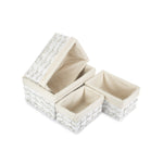 Wicker White Scandi Storage Basket With White Lining | Set-of-4 | White