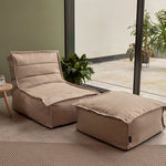 icon Dolce Indoor Outdoor Bean Bag Lounger And Footstool Beige Patio Chairs