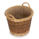 Wicker Unpeeled Hessian Lined Log Basket | Large | Brown