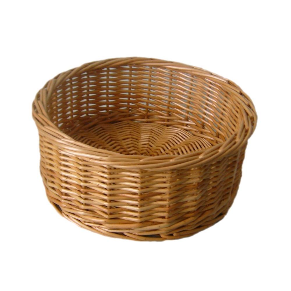 Red Hamper Wicker Round Straight Sided Tray