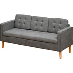 Compact 3 Seater Sofa With Hidden Storage And Rubber Legs