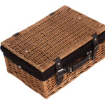 Wicker Double Steamed 36cm Picnic Basket | Black