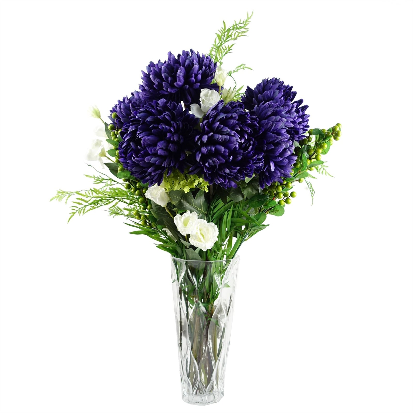 Pack Of 6 X 75cm Extra Large Reflex Chrysanthemum - Purple