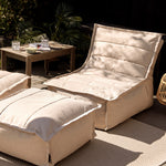 icon Dolce Indoor Outdoor Bean Bag Lounger And Footstool Beige Patio Chairs