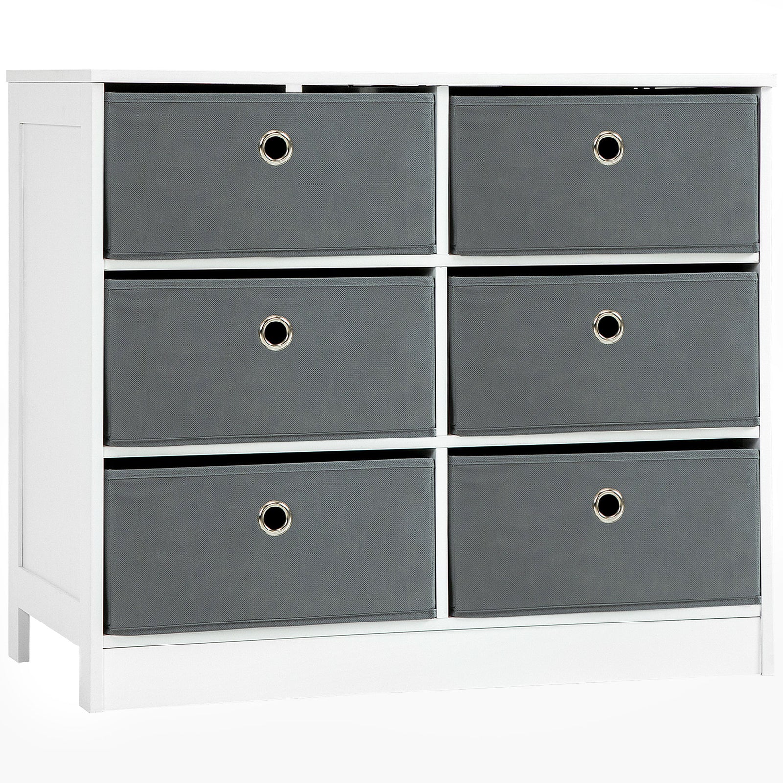 Chests Of Drawer Fabric Dresser Storage Cabinet W/ 6 Drawers