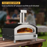 Gas Powered 13" Pizza Oven W/ Pizza Stone Base & Pizza Paddle Black/silver