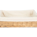 Red Hamper Wicker Cotton Lined Straight-sided Rectangular Tray