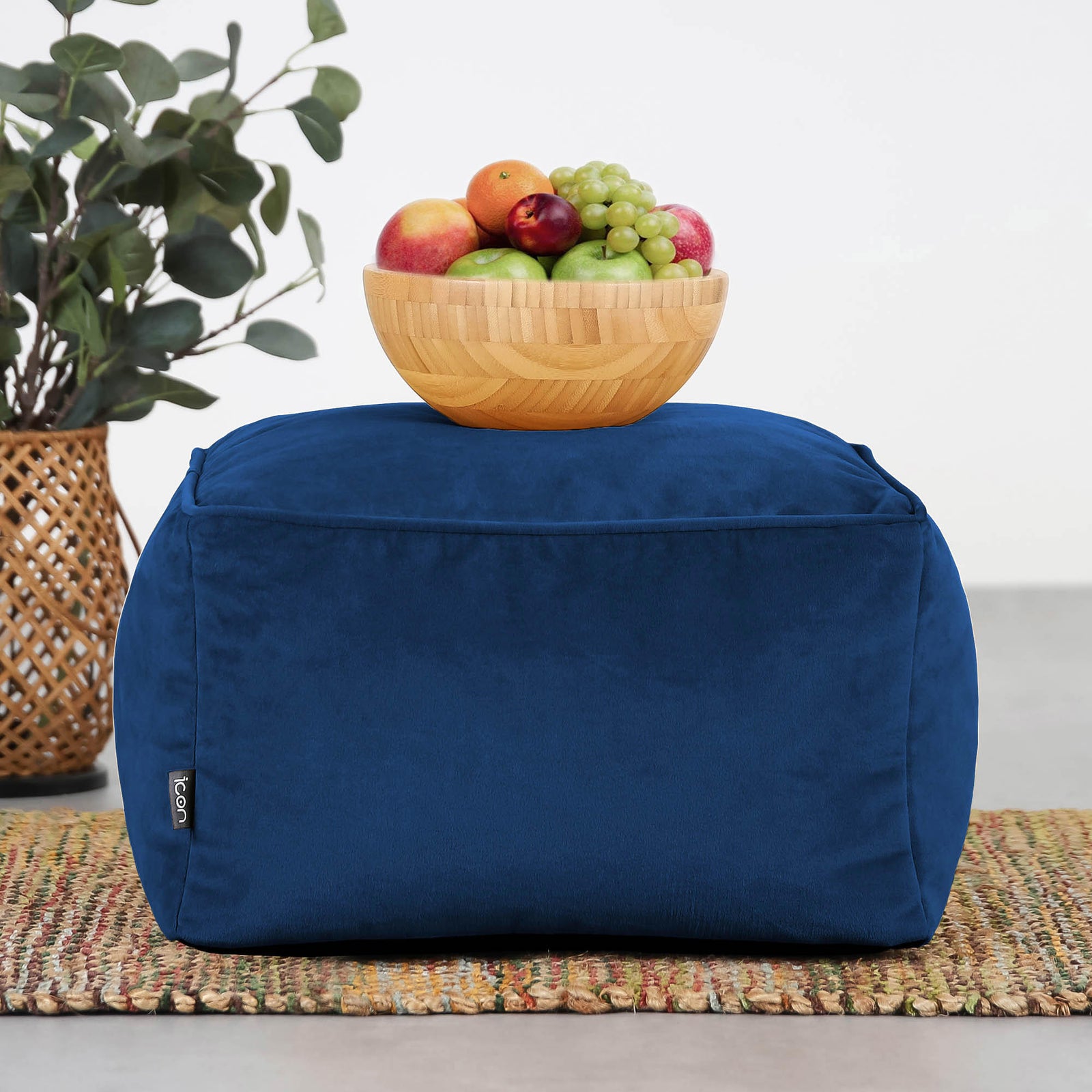 Amara Velvet Bean Bag Pouffe | Navy Blue