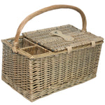 Wicker Double Lidded Fitted Picnic Basket | 2-Person | White