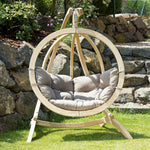 Globo Hammock Single Seater Egg Hanging Chair Set - Taupe