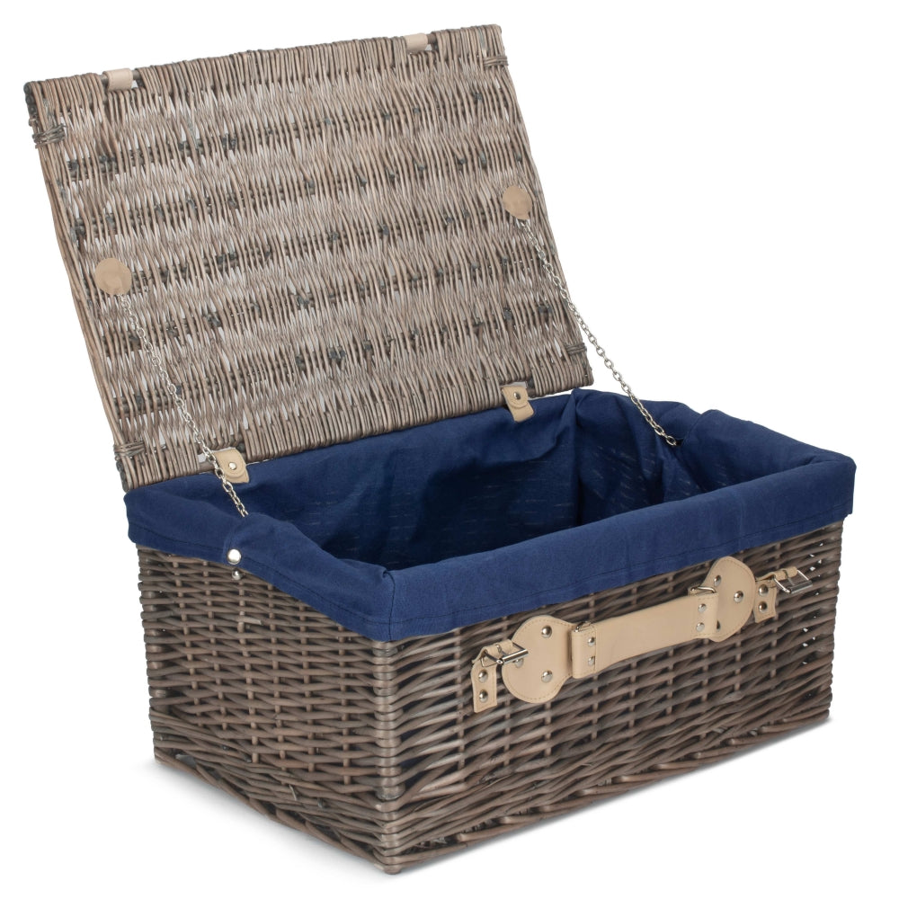 Wicker 51cm Antique Wash Picnic Basket | Blue