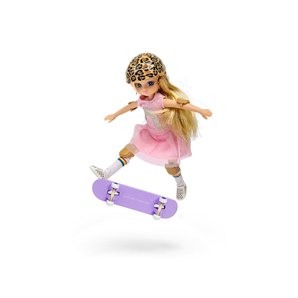 Skate Park Doll with Skateboard and Helmet, 18cm Tall